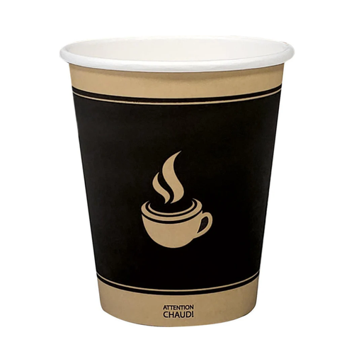 Morning Dew - 8oz Hot Paper Cups - Ebony Print - H8TE - Case of 1000 Cups - CUP195