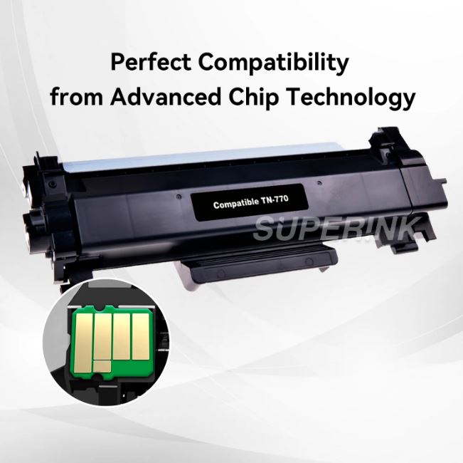Compatible Brother TN-770 Black Toner Cartridge With Chip