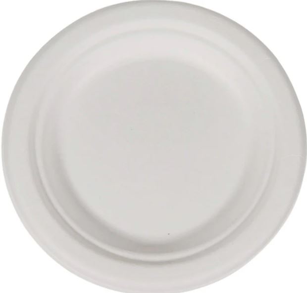 Eco-Craze - 9" Round Bagasse Lunch Plates - Case of 500 Cups